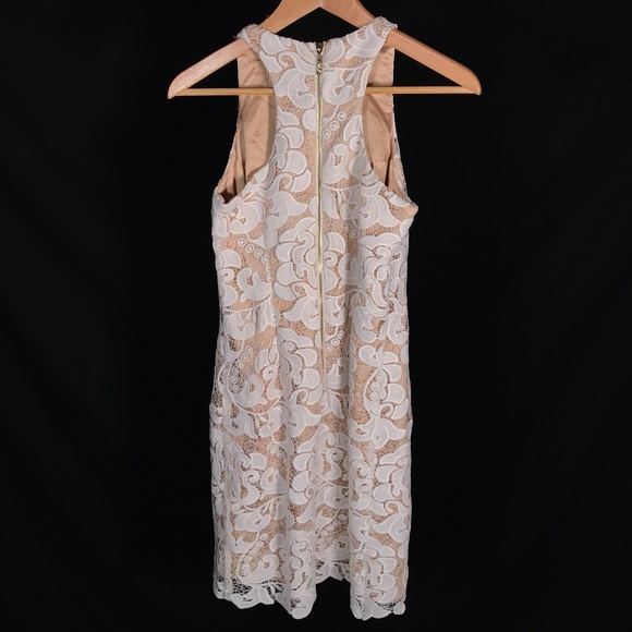 Eliza J Size 2 Sleeveless Copper Dress With White Lace Overlay - Picture 11 of 12